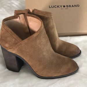 Lucky Brand Tapenade Oil Suede Booties